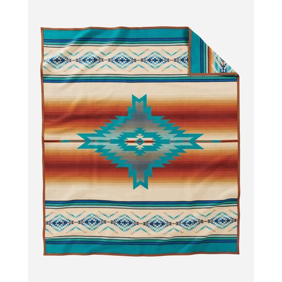 NWT Pendleton Beaver State Pagosa Springs Jacquard Robe Blanket Turquoise - Picture 3 of 15